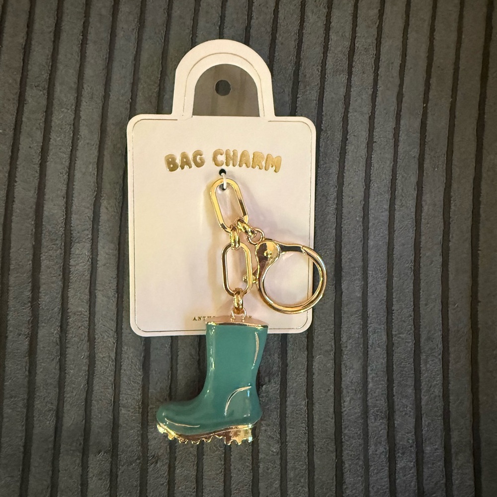 NWT Anthropology Teal Boot Bag Charm